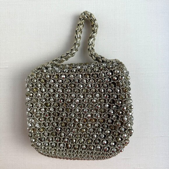 Barbara Lee Metallic Thread Beaded Purse Made in Italy - Picture 12 of 16